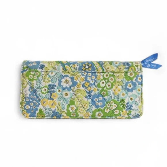 Vera Bradley Travel Wallet English Meadow Blue and Yellow Floral - Picture 6 of 10
